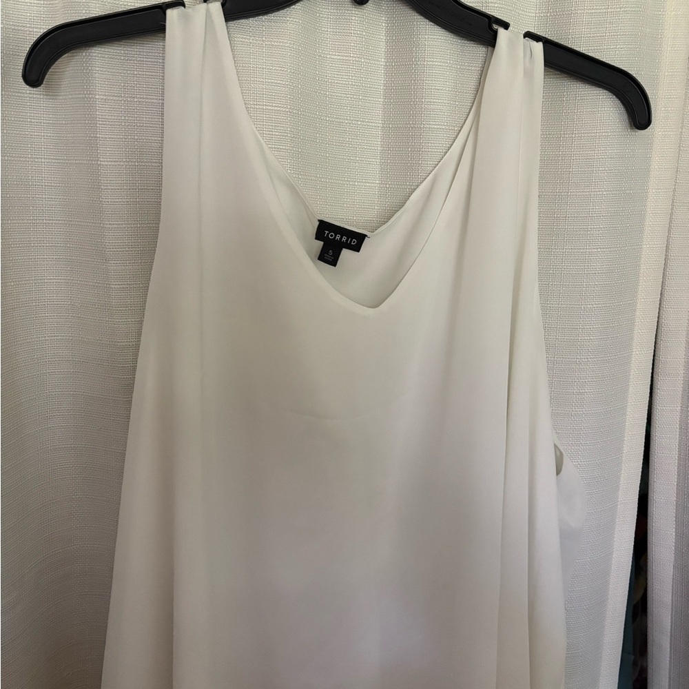 Torrid Cream Strapless Blouse